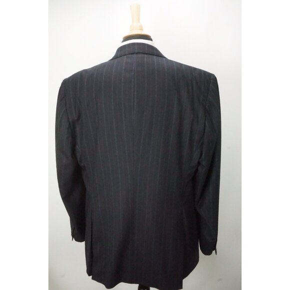 Kiton Navy Blue Striped 100% Wool 2 Pc Suit Jacket Pants Sz 49L Made in Italy - Picture 6 of 11